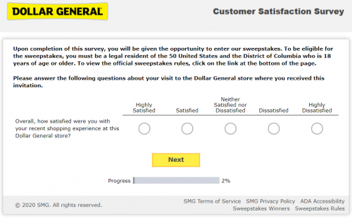 Dollar General Customer Satisfaction Survey